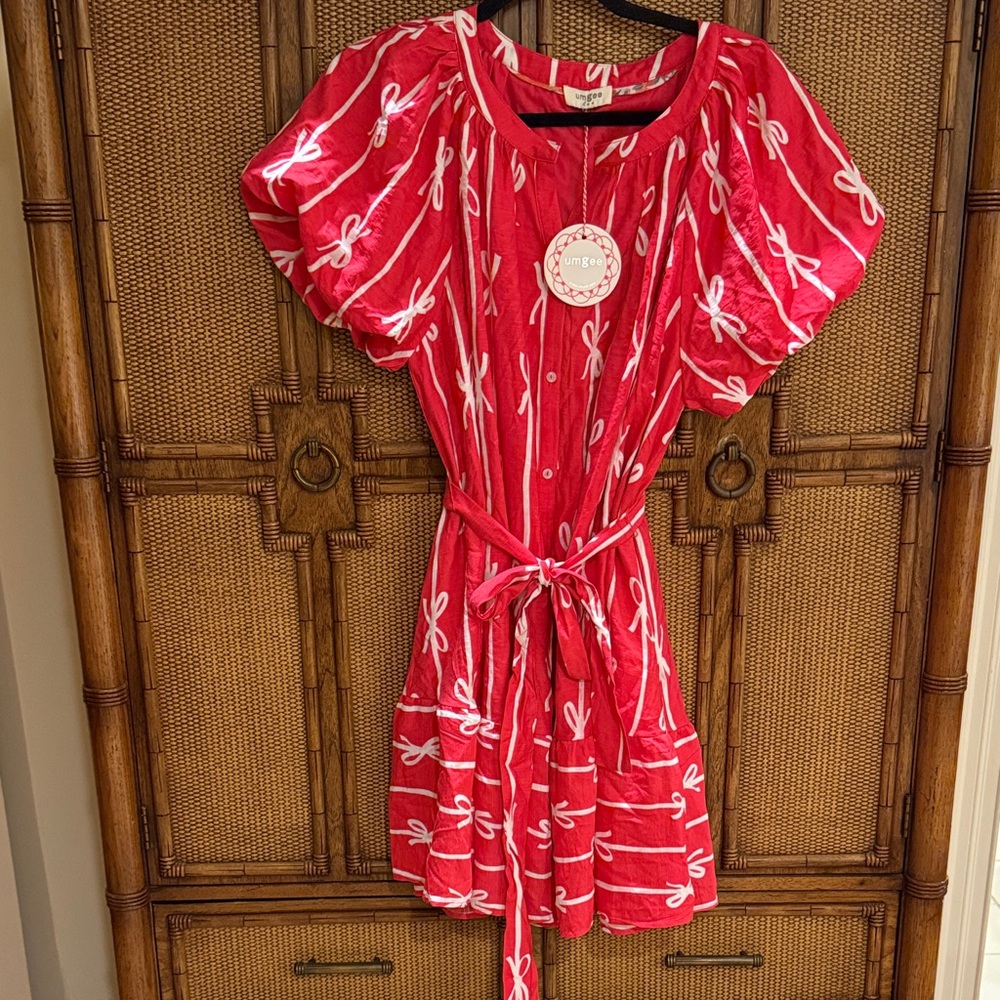 Umgee Red and White Bow Dress